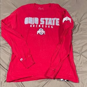 Russell Athletic Red Ohio State Long Sleeve Tee